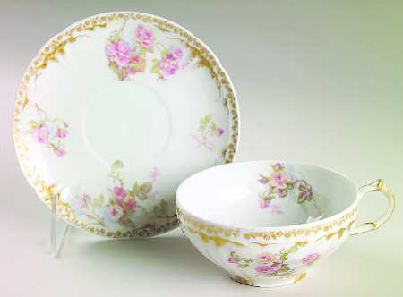 CHF664 Flat Cup & Saucer Set by Charles Field Haviland