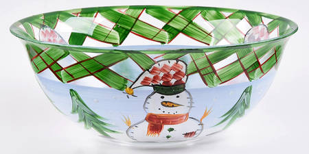 Snowman 8" Glassware Salad Bowl