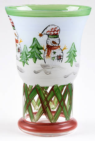 Snowman Glassware Candleholder