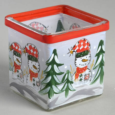 Snowman Glassware Votive Candleholder