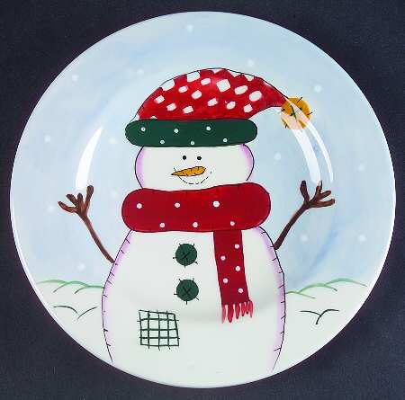 Snowman Accent Salad Plate