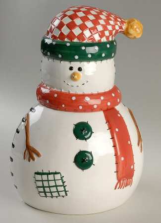 Snowman Figural Cookie Jar & Lid
