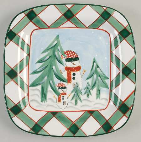 Snowman 12" Square Serving Platter