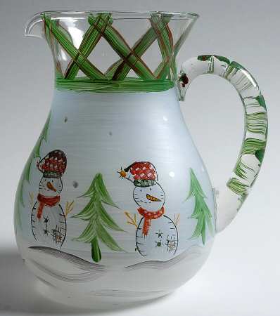 Snowman Glassware Pitcher