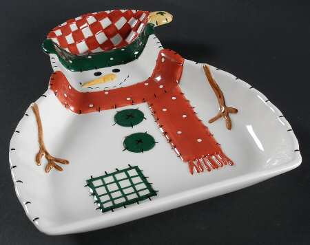 Snowman 1 Piece Chip & Dip