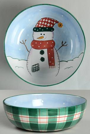 Snowman 10" Large Salad Serving Bowl