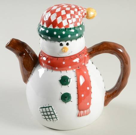 Snowman Figural Teapot & Lid