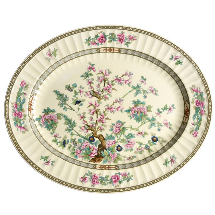 Indian Tree 16" Oval Serving Platter