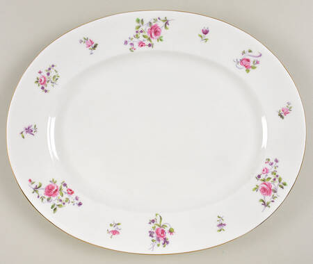 English Rosebud (Smooth Edge) 13" Oval Serving Platter