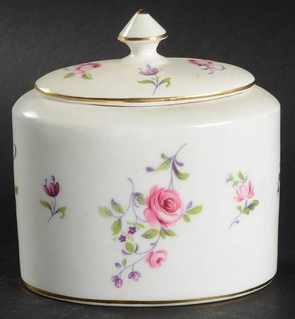 English Rosebud (Smooth Edge) Sugar Bowl & Lid