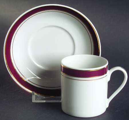 Prestige Red Flat Demitasse Cup & Saucer Set by Crown Porcelain