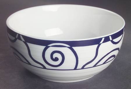 Blue Spiral Coupe Cereal Bowl