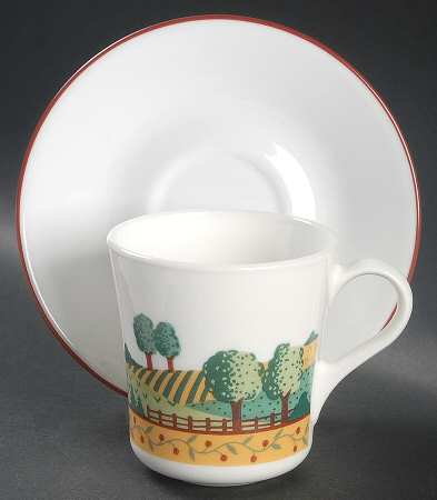 Landscape (Corelle) Flat Cup & Saucer Set