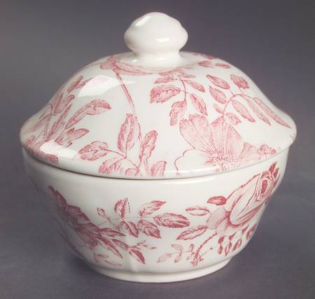 Pink Peony Sugar Bowl & Lid