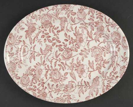 Pink Peony 12" Oval Serving Platter