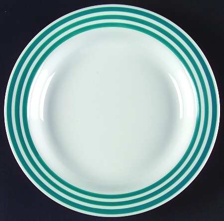 Teal Rainbow Rim Soup Bowl