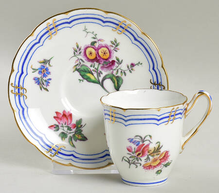 Old Coalport (Gold Trim) Footed Demitasse Cup & Saucer Set
