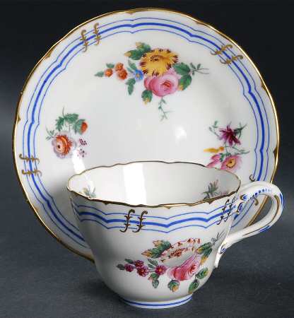 Old Coalport (Gold Trim) Flat Cup & Saucer Set