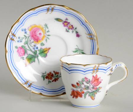 Old Coalport (Gold Trim) Flat Demitasse Cup & Saucer Set
