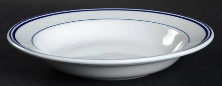 Blue Stripes (Porcelain) Large Rim Soup Bowl