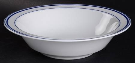 Blue Stripes (Porcelain) 10" Round Vegetable Bowl