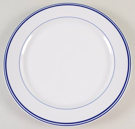 Blue Stripes (Porcelain) 12" Chop Plate (Round Platter)