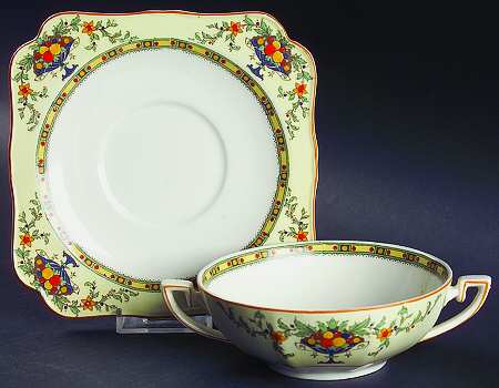 A1476 (Round, Scalloped) Flat Cream Soup Bowl & Saucer Set