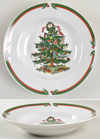 Candleglow & Holly Rim Soup Bowl