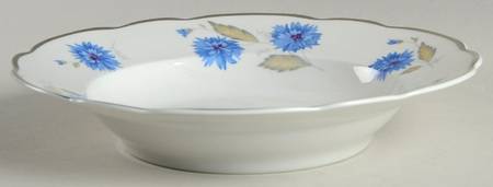 Cornflower (Platinum Trim) Rim Soup Bowl