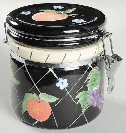 Fruit Arbor Small Canister with Hinged Lid