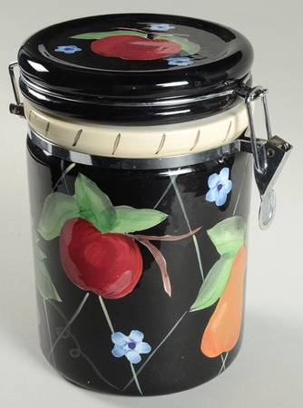 Fruit Arbor Large Canister with Hinged Lid