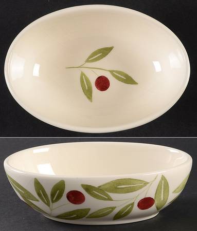 Cranberry 6" Oval Bowl