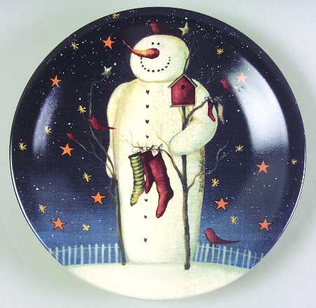 Twilight Snowman (Gold Stars) Salad/Dessert Plate