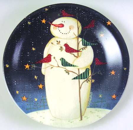 Twilight Snowman (Gold Stars) Salad/Dessert Plate