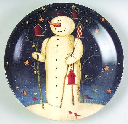 Twilight Snowman (Gold Stars) Salad/Dessert Plate