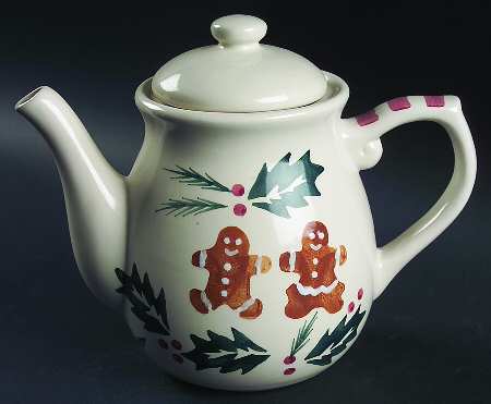 Gingerbread Men Coffee Pot & Lid