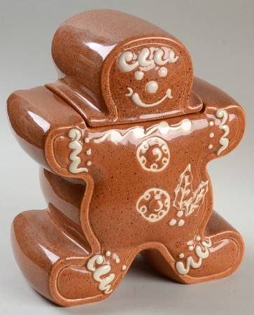 Gingerbread Men Figural Cookie Jar & Lid