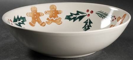 Gingerbread Men 10" Large Salad Serving Bowl