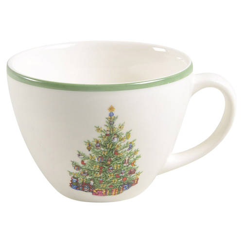 Holiday Celebrations (Green Trim) Flat Cup