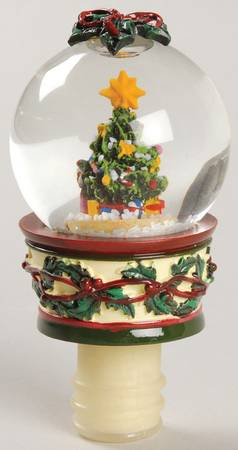 Holiday Celebrations (Green Trim) Wine Bottle Stopper