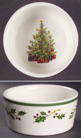 Holiday Celebrations (Green Trim) Ramekin