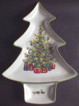 Holiday Celebrations (Green Trim) 1 Piece Chip & Dip