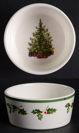 Holiday Celebrations (Green Trim) Ramekin