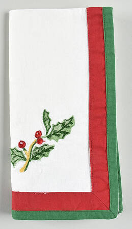 Holiday Celebrations (Green Trim) 20" Cloth Napkin