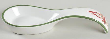 Holiday Celebrations (Green Trim) Spoon Rest/Holder (Holds 1 Spoon)