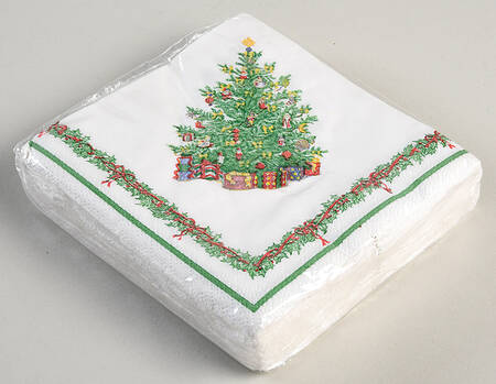 Holiday Celebrations (Green Trim) Package of Paper Beverage Napkins
