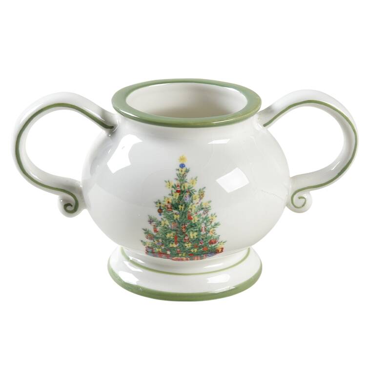 Holiday Celebrations (Green Trim) Sugar Bowl No Lid