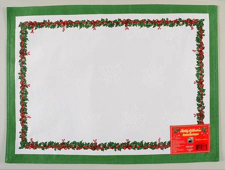 Holiday Celebrations (Green Trim) Cloth Placemat