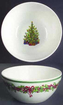 Holiday Celebrations (Green Trim) Soup/Cereal Bowl