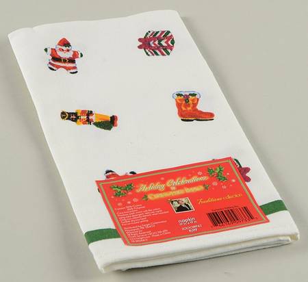 Holiday Celebrations (Green Trim) 19" Cloth Napkin